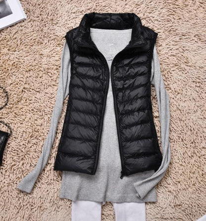 Sanishroly 2018 New Autumn Women Ultra Light Down Vest White Duck Down Coat Parka Ladies Sleeveless Waistcoat Plus Size 3XL S275