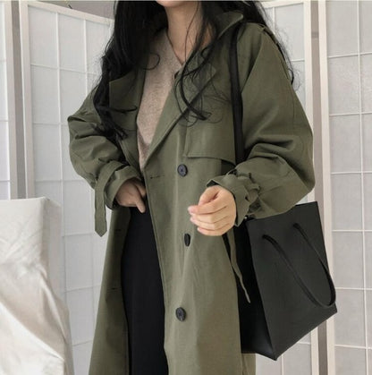 Russian Style Women‘s Long Trench Coats Top quality oversized cotton overcoats Abrigos Mujer