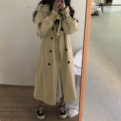 Russian Style Women‘s Long Trench Coats Top quality oversized cotton overcoats Abrigos Mujer
